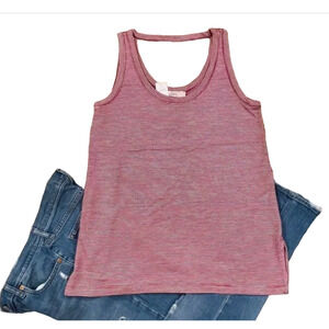NWT LOFT Raspberry Red & White Striped Scoop Neck Tank -